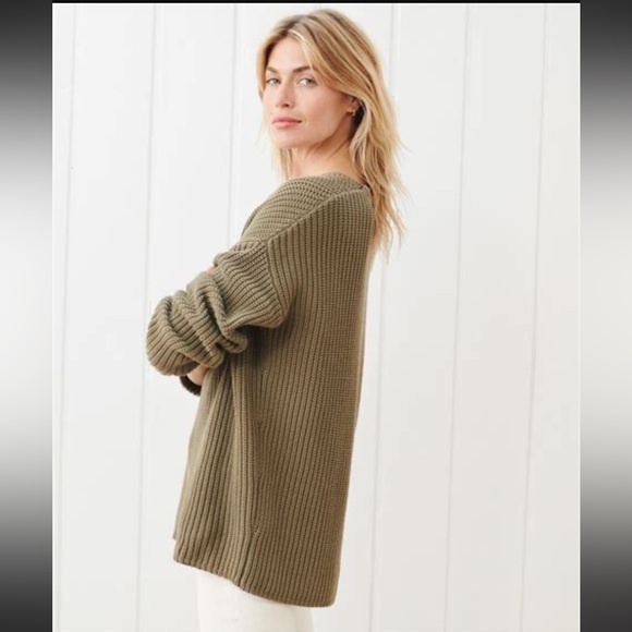 NWT Jenni Kayne Cotton Cabin Sweater - Sage - Picture 3 of 4